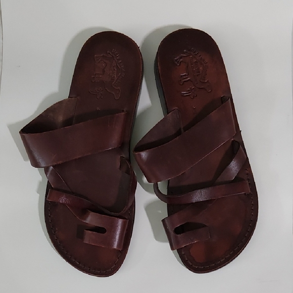 Holy Land Market Other - NWOT Made in Jerusalem Brown Leather Sandals Sz 12